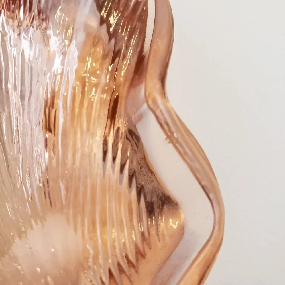 Vintage Pink Glass Seashell Soap/Trinket Dish Mermaid/Coastal/Beachy